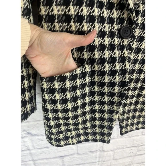 Lloyd Williams Vintage Dark Academia Houndstooth Woolblend Blazer  Size 4 - Picture 5 of 9